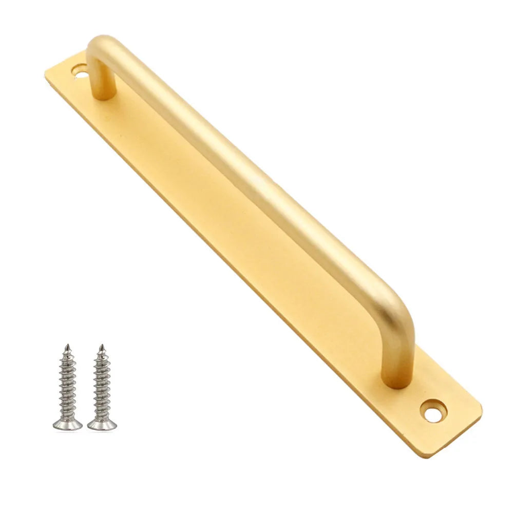Sliding Door Handle Aluminum Alloy Pull Push Door Handle For Gate Toilet Door Punch-free Pulls Furniture Hardware