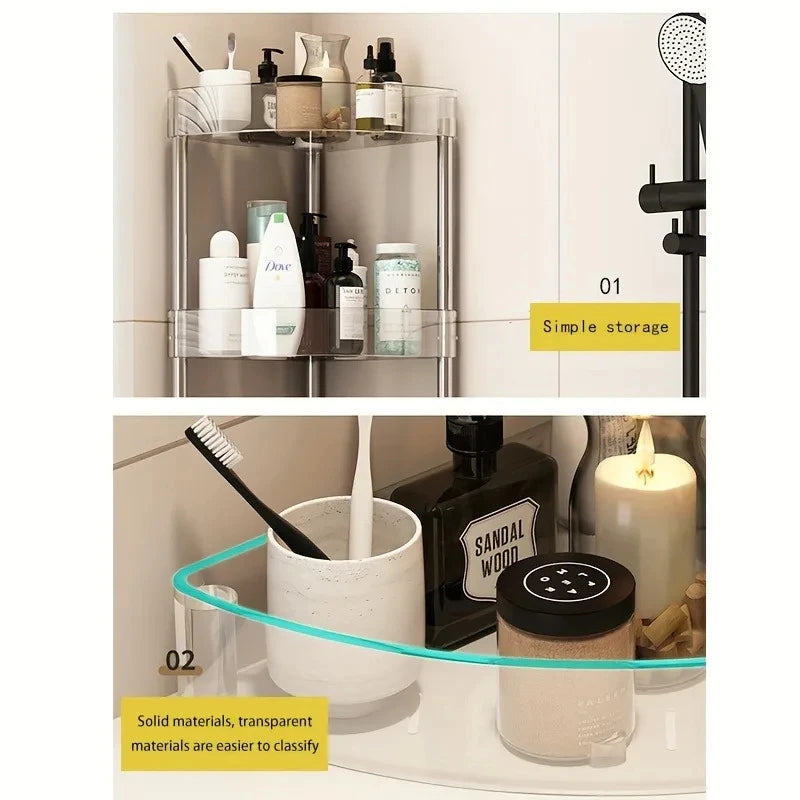 Shelf Trolley Bathroom Organizer Shelves Kitchen Home Large Capacity Storage Rack Acryl Cart Corner Cosmetic Organizer Supplies