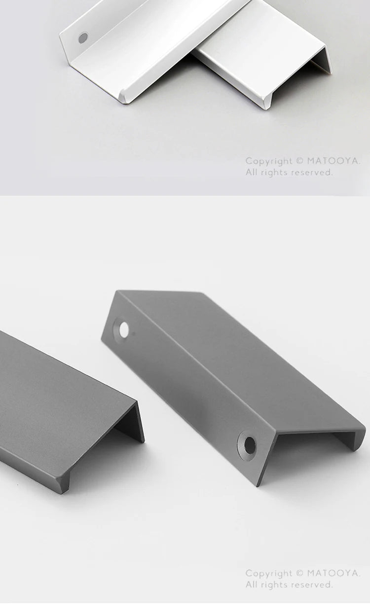 Hidden Handles for Furniture Kitchen Cabinet Handles Dresser Drawer Knobs Aluminum Alloy Wardrobe Cupboard Door Handle Hardware