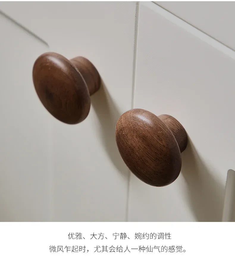 Walnut and Brass Furniture Handles Modern Simple Style Wood Cabinet Knobs and Handles Anti-cracking and Anti-oxidation