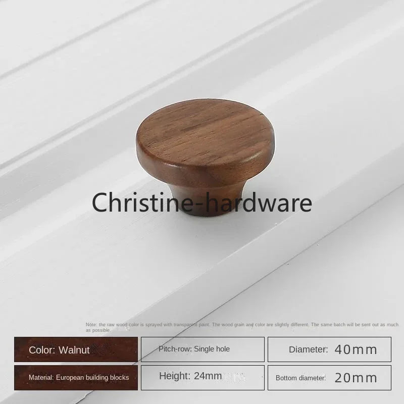 Simple Modern Wooden Cabinet Round Single-hole Handle Drawer Door Kitchen Shoe Cabinet Solid Wood Log Handle