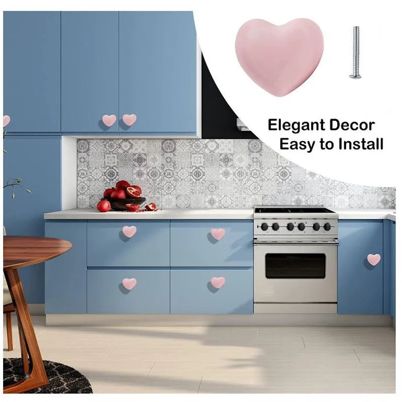 Furniture Handles Pink Children's Pull Kitchen Cabinet Handles Modern Single Hole Ceramic Wardrobe Knobs Drawer Door Hardware