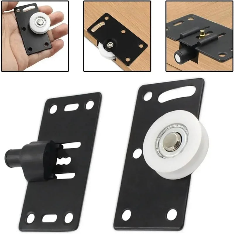2 Set Wardrobe Sliding Door Roller Cabinet Pulley Cupboard Casters Closet Sliding Doors Wheel Aluminum Rail Runners Hardware