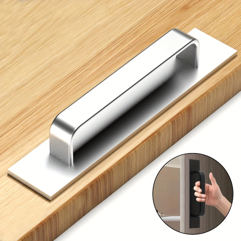 Adhesive Cabinet Handles Plus - Stainless Steel No-Drilling Easy Installation Handles For Cabinet Door Window Drawer & Refrigera