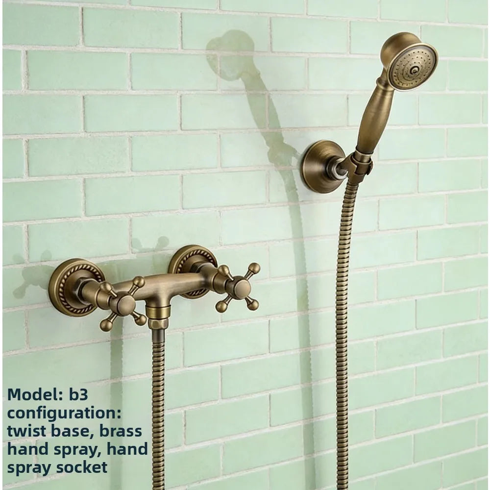 Household bathroom  rain shower set Antique brass, bathtub faucet shower system
