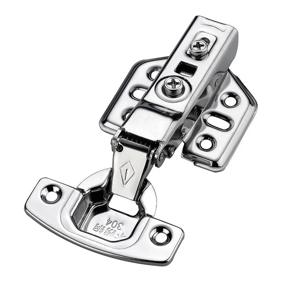 8 Pieces Stainless Steel Cabinet Hinges Soft Closing Hydraulic Door Hinge Damper Buffer Kitchen Cabinet Furniture Hardware
