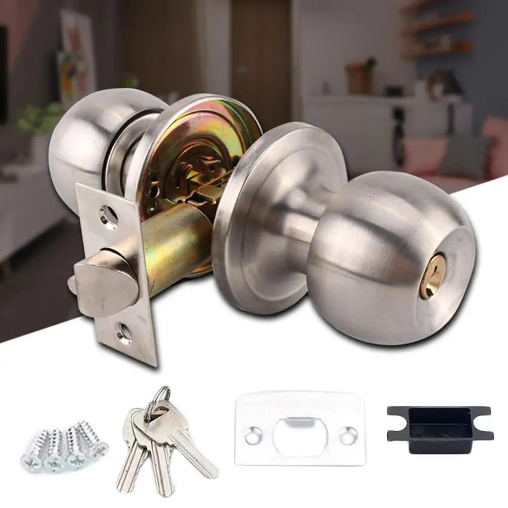 Universal Door Handle Knobs Bathroom Entrance Locks Accessories Bedroom Living Room Lock With Keys Door Lock