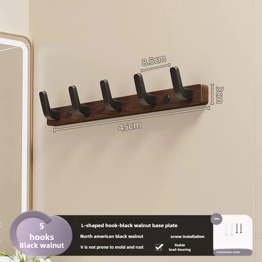 Strong Solid Wood Hook Hanging Clothes Rack Behind The Living Room Door Wall Mount Entrance Hall Towel Hat Hanging Cap Holder