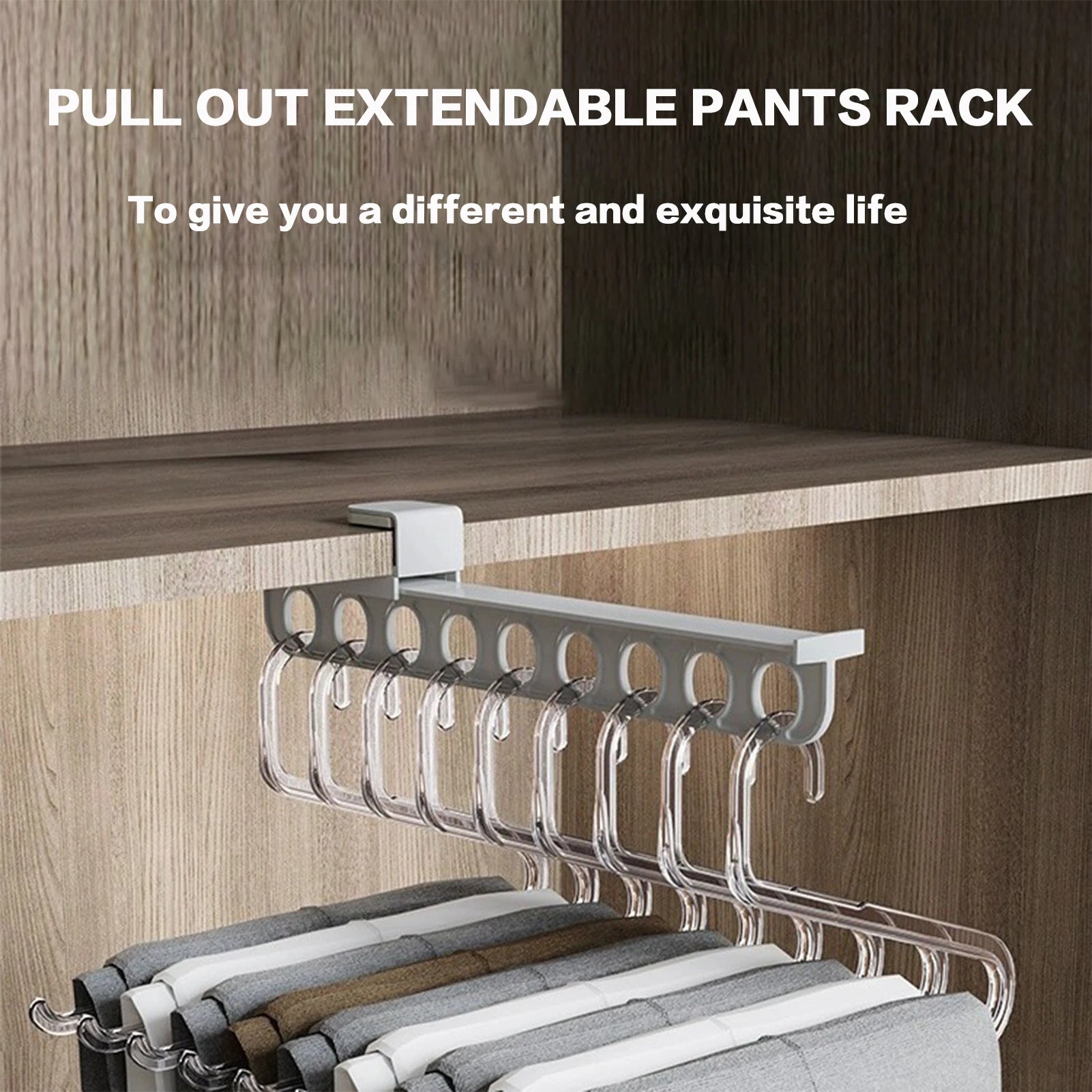 Retractable Closet Pull Out Rod Heavy Duty Closet Valet Rod Suitable for Wardrobes and Storage Areas
