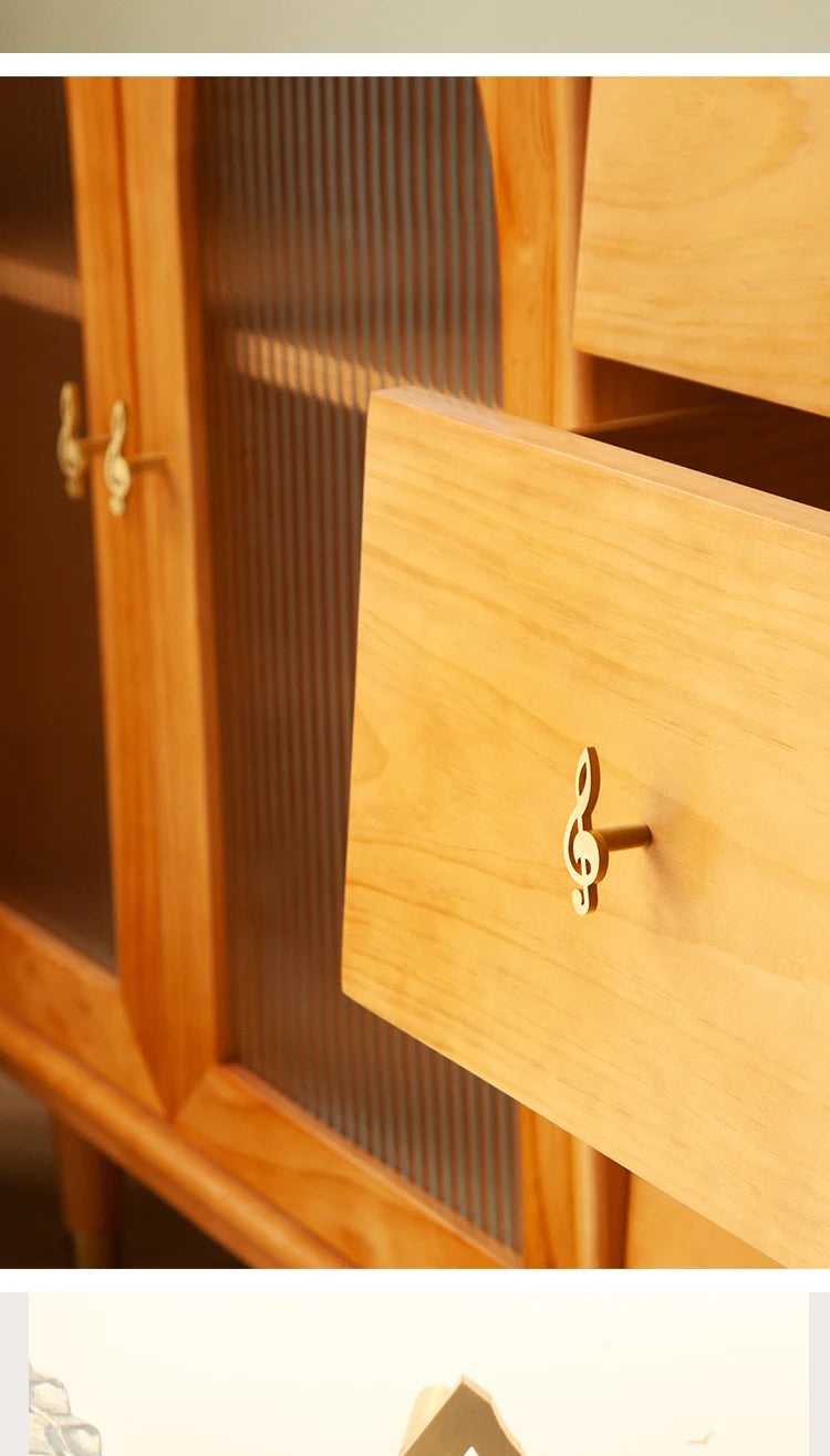 Musical Note Brass Furniture Handles and Knobs for Kitchen Cabinet Modern Dresser Door Handle Drawer Pulls