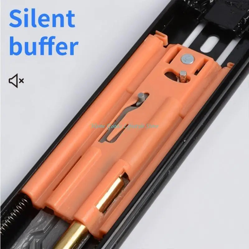 E74E 1Pair Stainless Steel Drawer Slides Buffer Damper Rails Soft Close Drawer Track Hardware Easy to Install