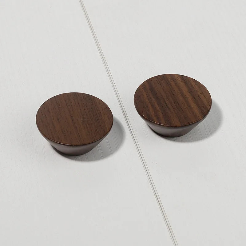 circular button handle modern cabinet handles solid wood home wardrobe drawer cabinet handle single hole wooden handle
