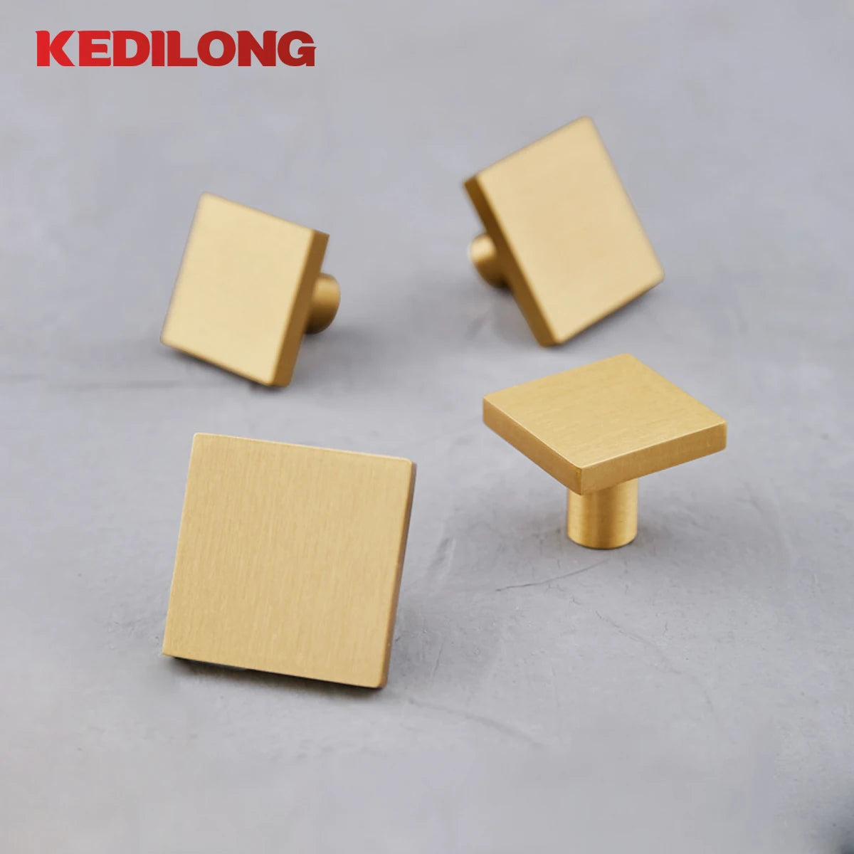 Modern solid brass single hole cabinet door Pull handle Simple wardrobe drawer Cabinet light luxury square knob