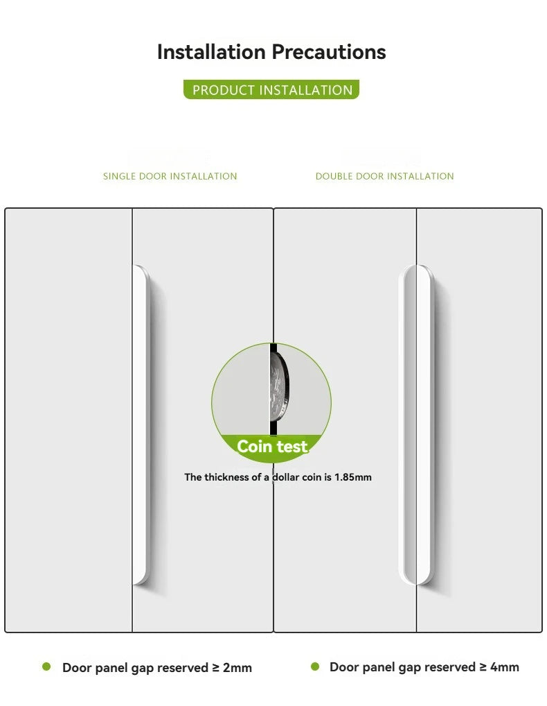 Hidden Minimalist Cabinet Handles for Kitchen Wardrobe | No Drilling Black Edge Pulls | Custom Length 80mm-1200mm Modern Design