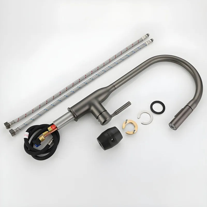 STARON Kitchen Sink Faucet Spring Faucets Pull Out Spout Mixer Tap Hot Cold Water with Pull Down Tap Sprayer Cooking
