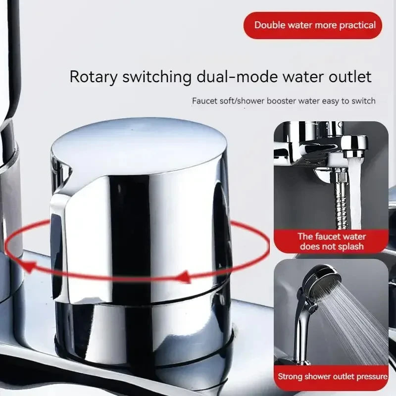 Grey/Silver T-Shaped Shower Set: Suitable for RVs and camper vans, tool-free installation, leak and explosion-proof.