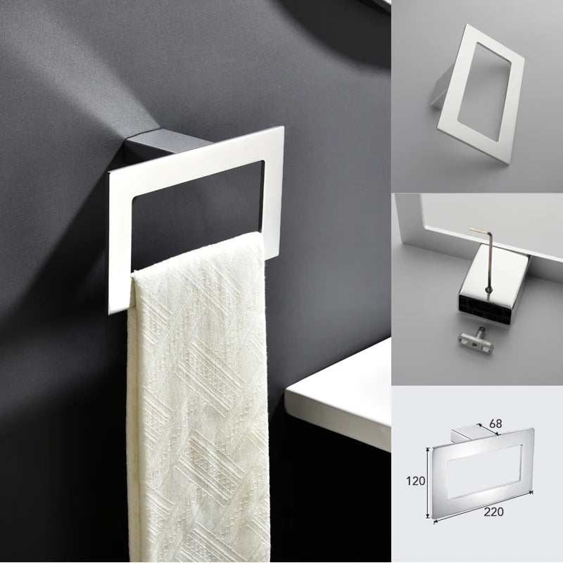 Aluminum Bathroom Accessories Sets Roll Paper Holder Toilet Brush Holder Ceramic Holder Towel Bar Towel Holder Robe Hook Anodize