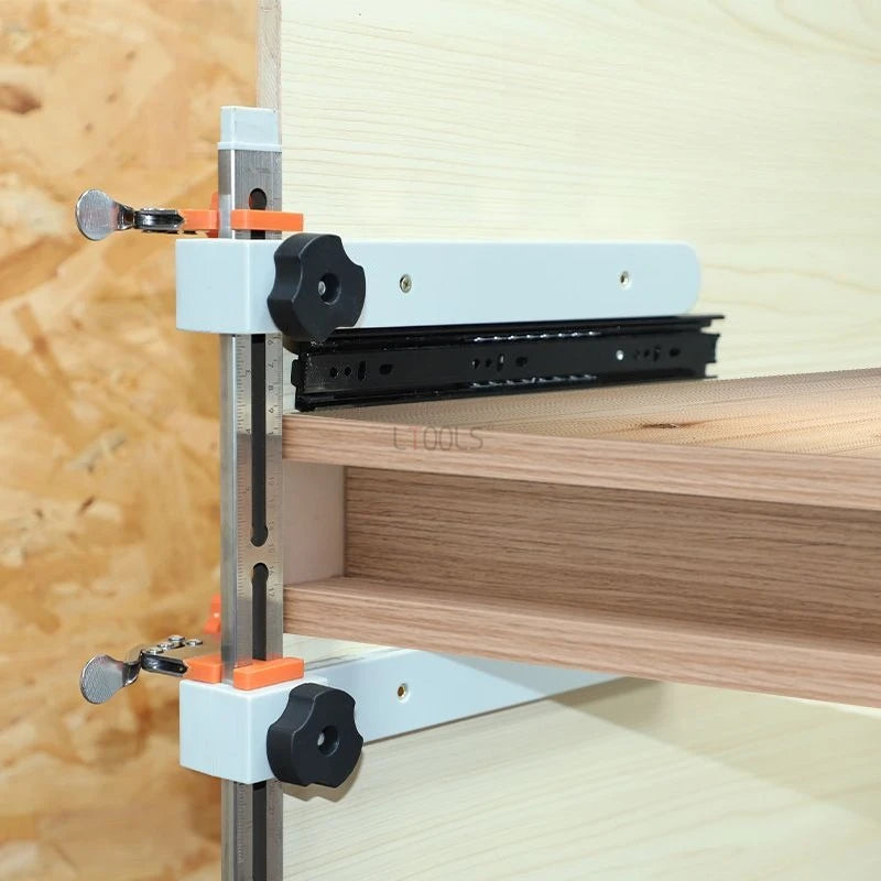 White Slide Rail Locator Drawer Rail Installation Aid Adjustable for Quick Fixing of All Types of Drawer Rails Woodworking Tools