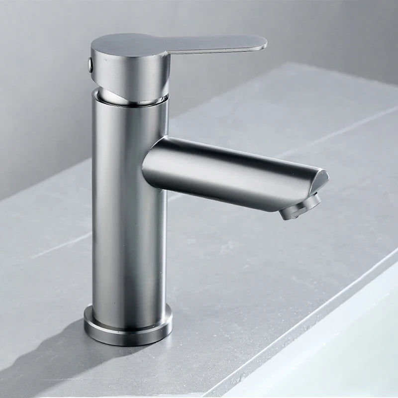 Basin Sink Bathroom Faucet Deck Mounted Hot Cold Water Basin Mixer Taps Matte Black Lavatory Sink Tap Crane