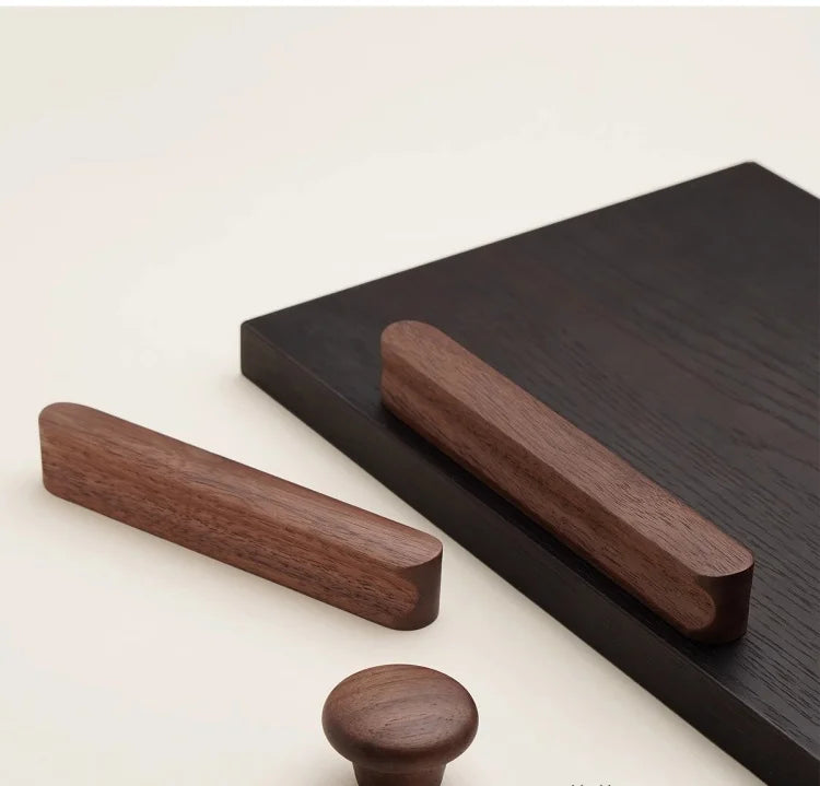 Modern Nordic Solid Wood Cabinet Handles Eco-Friendly Child-Safe Drawer Pulls for Kids Room Furniture Wooden Cabinets Pull