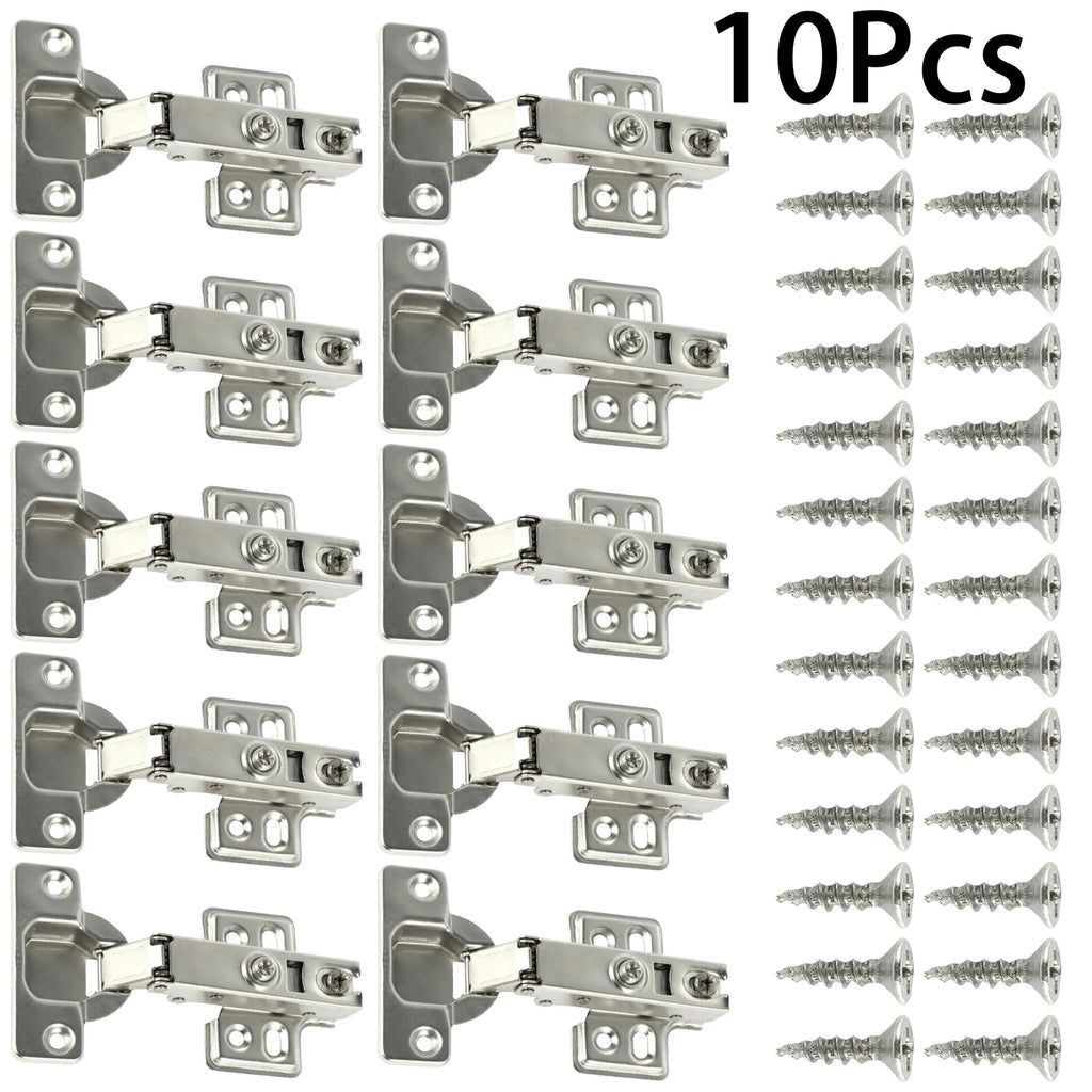 10/20 Pcs Hinges Cold Rolled Steel Hydraulic Cabinet Door Hinge Damper Buffer Soft Quiet Closing for all Cupboard Furniture