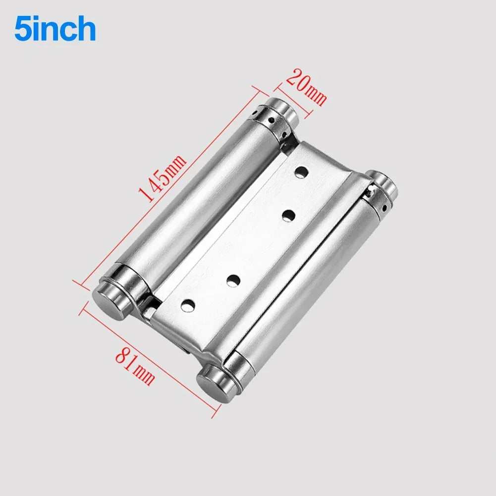 Double Spring Hinge Two-Way Free Door Hinge Stainless Steel  Automatic Door Closing Garage Door Hinges Fence Dedicated Hardware