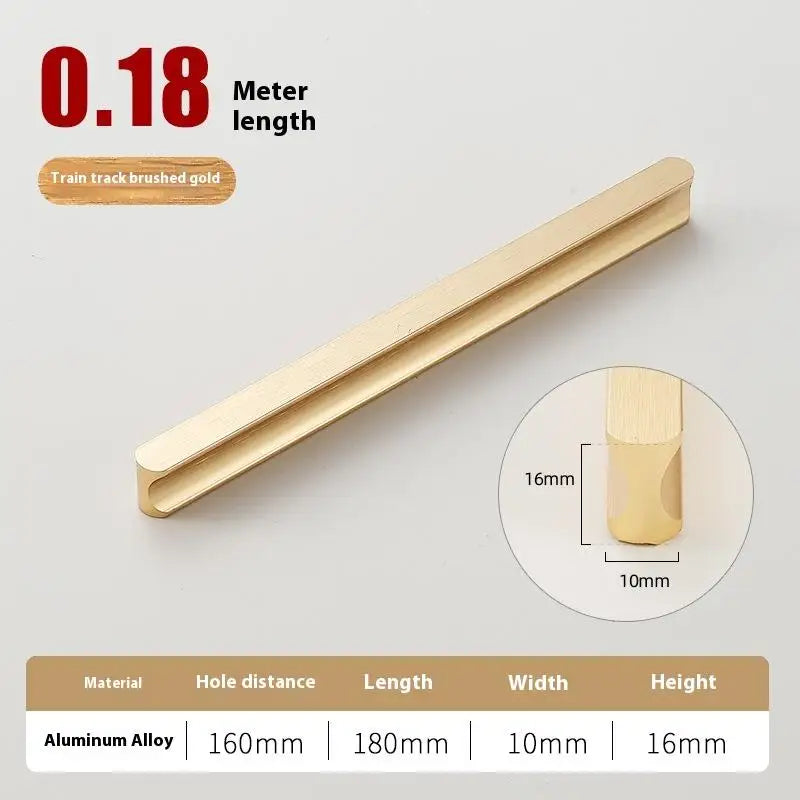 Modern Simple Light Luxury I-Shaped Cabinet Door Handle Extended Round Head Drawer Wardrobe Cabinet Furniture Door Handle