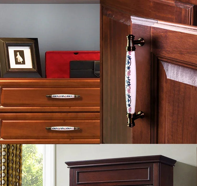 ceramic handle American retro cabinet door modern minimalist European style drawer cabinet wardrobe cabinet handle