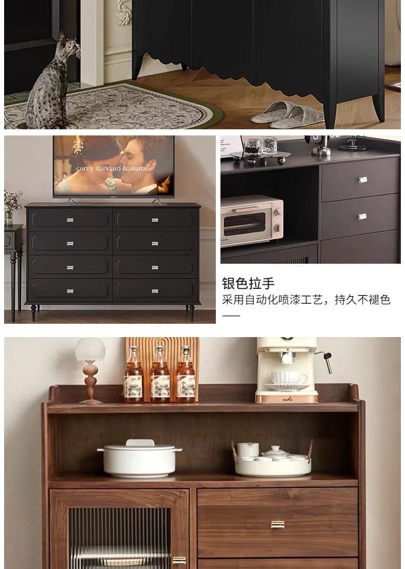 Modern Simple Kithcne Cabinet Door Handles Drawer American Wardrobe Black ABS Knobs and Handles for Furniture Single Hole
