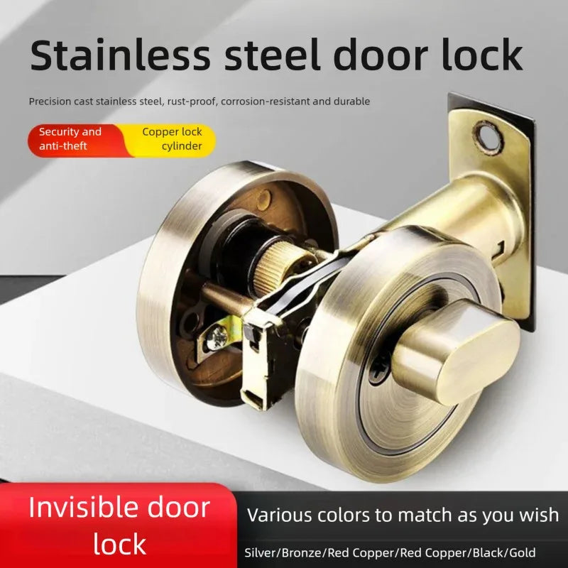 Hidden door lock; concealed lock; wooden door lock; single and double-sided lock; bedroom door lock; hallway lock; auxiliary ind