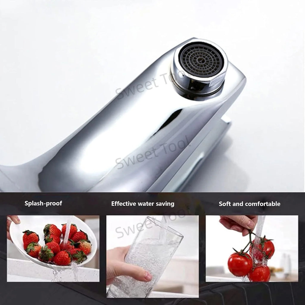 Sink Faucet Washbasin Water Mixer Single Handle Dual Hole Hot and Cold Water Mixer Tap Household Bathroom Basin Faucet