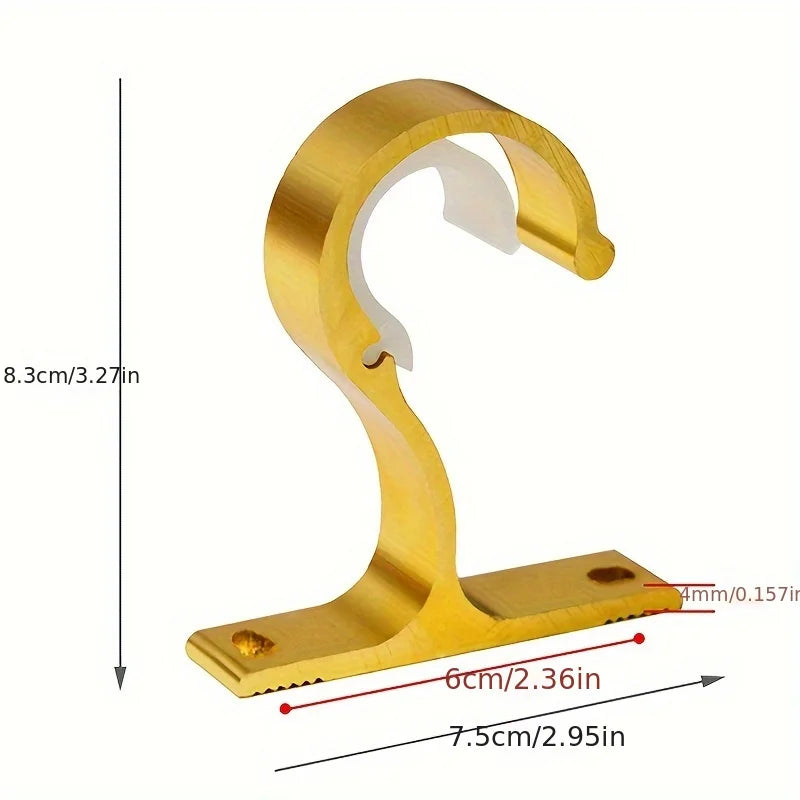 Curtain Rods Bracket Hanger Hook Rod Support Clamp Crossbar Fixing Clip Wall Hooks Organizer Rails Rack Home Storage