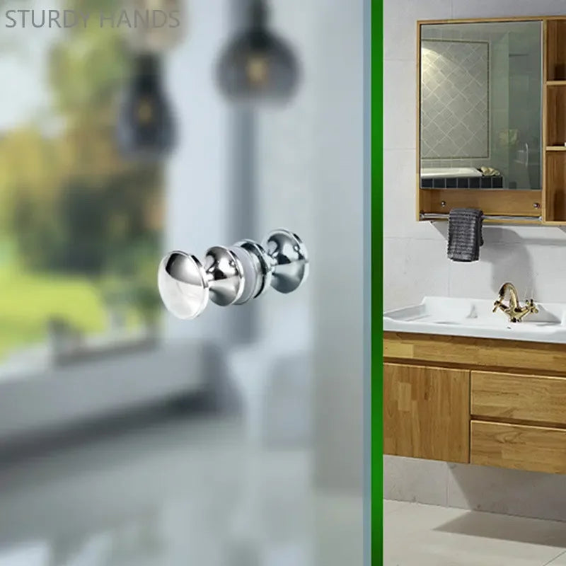 Bathroom Glass Door Handle Wooden Door Round Single-hole Small Handles Cabinet Drawer Knobs household Hardware Accessories