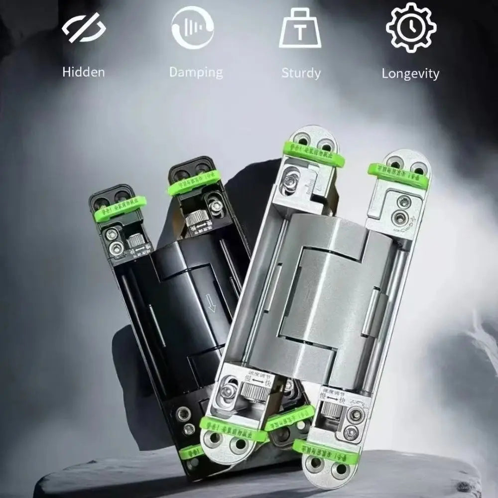 Silent Close Hydraulic Adjustable Hinge Invisible Mounting Folding Automatic Door Closing Device Furniture Fittings