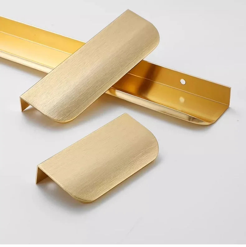 Hidden Minimalist Cabinet Handles for Kitchen Wardrobe | No Drilling Black Edge Pulls | Custom Length 80mm-1200mm Modern Design