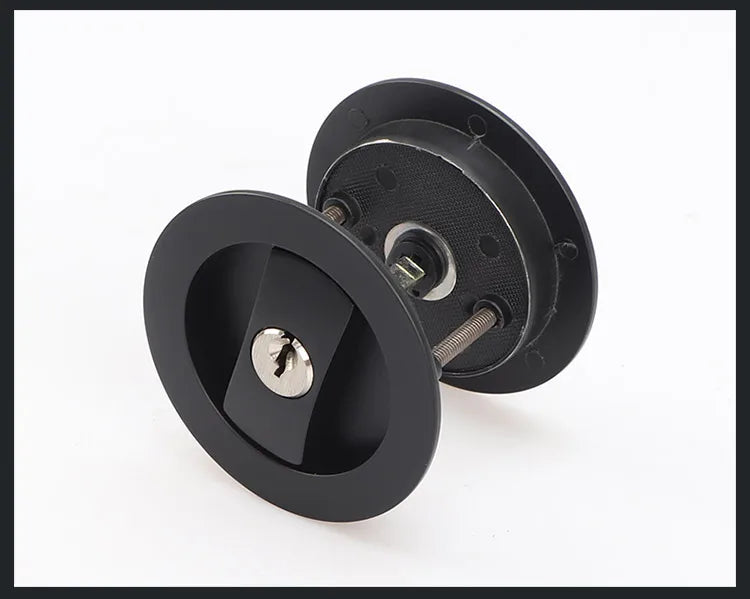 Black Sliding Door Sliding Door Lock Bathroom Balcony Interior Kitchen Double Hook Sliding Door Built-In Invisible Hook Lock