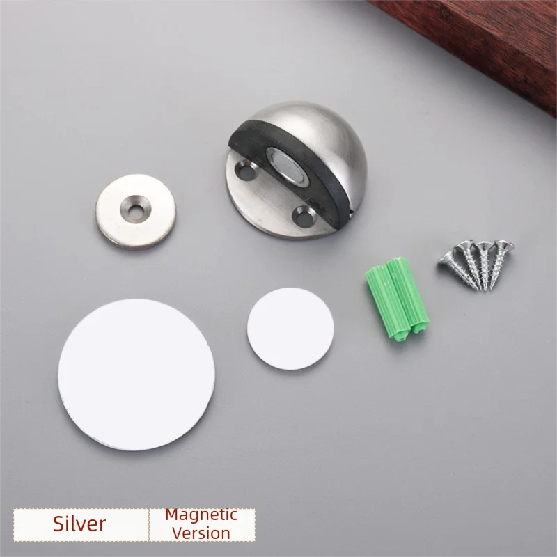 New No-Drill Magnetic Door Stopper - Silicone Anti-Collision Buffer for Glass & Bedroom Doors, Windproof Floor Mount