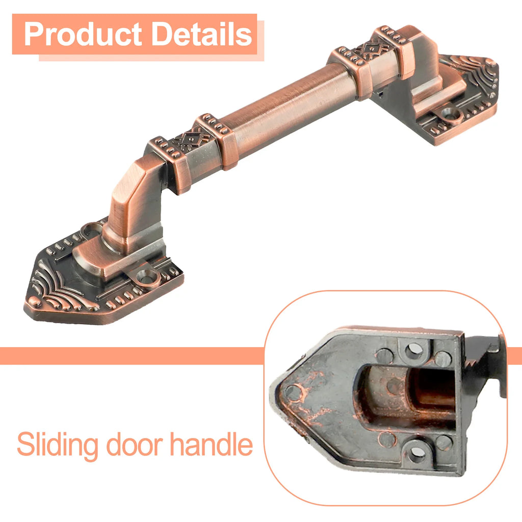 European Antique Exposed Aluminum Alloy Door Handle Push-Pull Door Handle Furniture Wood Barn Door Handle Drawer Flush Handles
