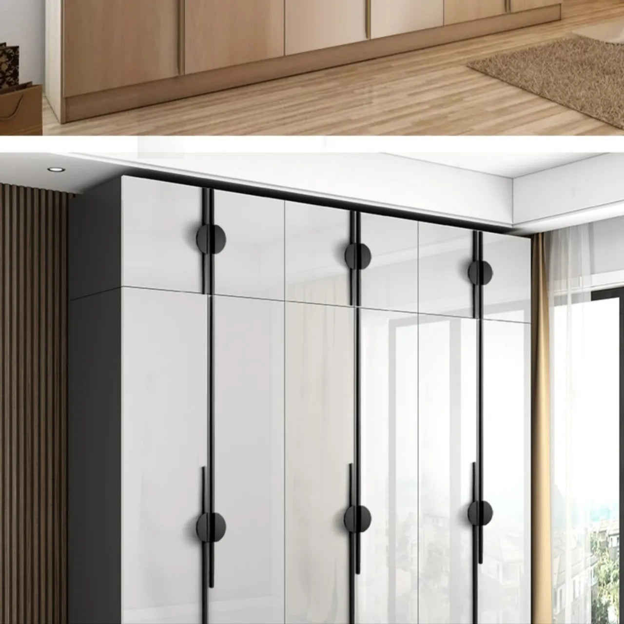 Modern Simple Black Round Counter Cabinet Door Pulls Drawer Knobs Furniture Handles Kitchen Cupboard Door Handles Hardware