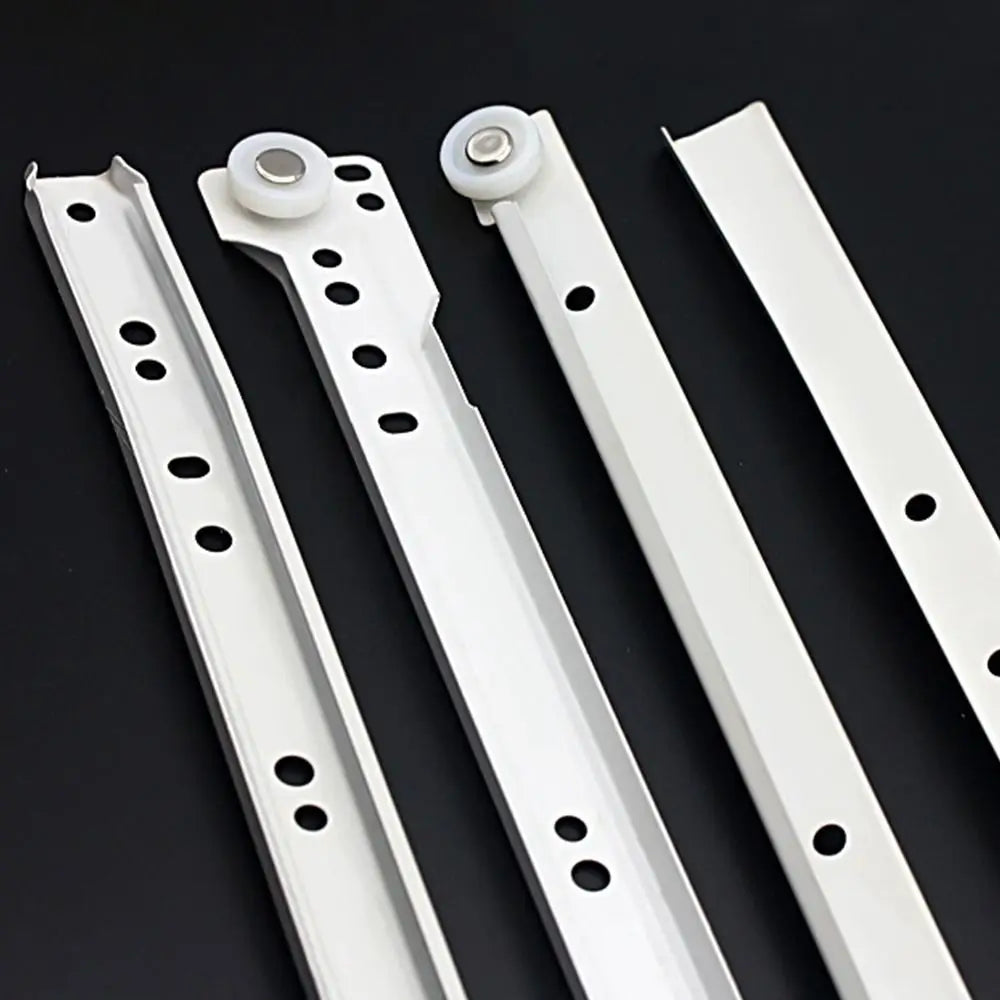 1Pair Mute Two Section Drawer Track Slides Cabinet Rails Computer Table Chute Cabinets Keyboard Roller Pulley Furniture Slides