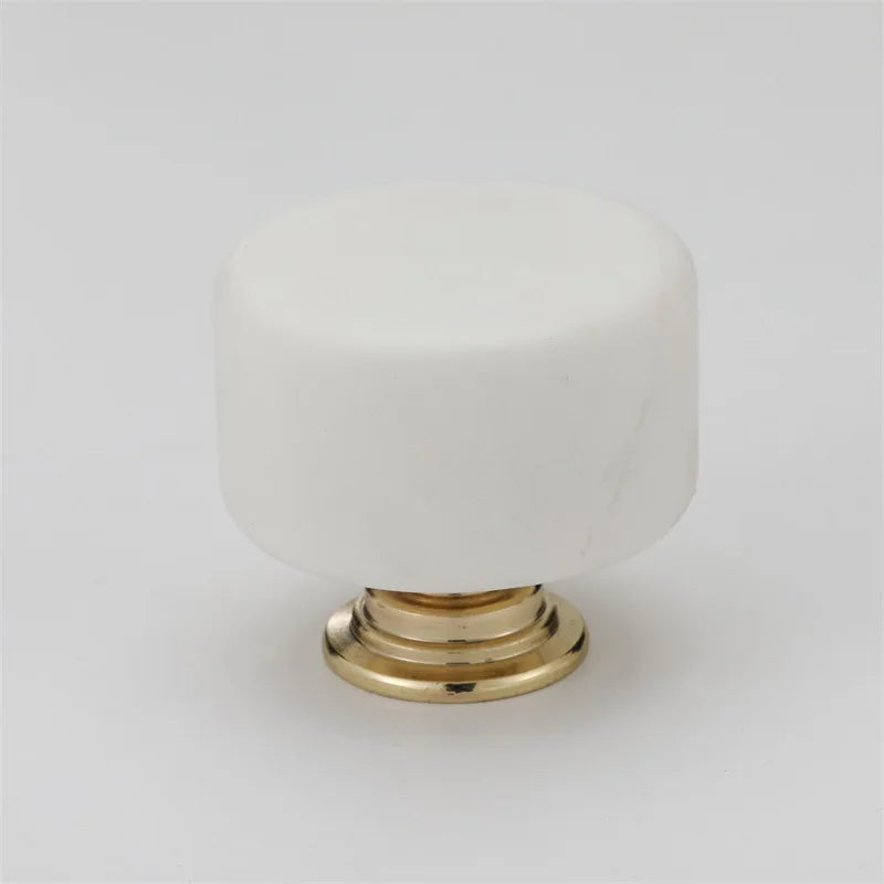 Cylindrical Modern Simple Cabinet Wardrobe Door Handle Drawer Aluminum Alloy Nordic Light Luxury Artificial Marble Handle