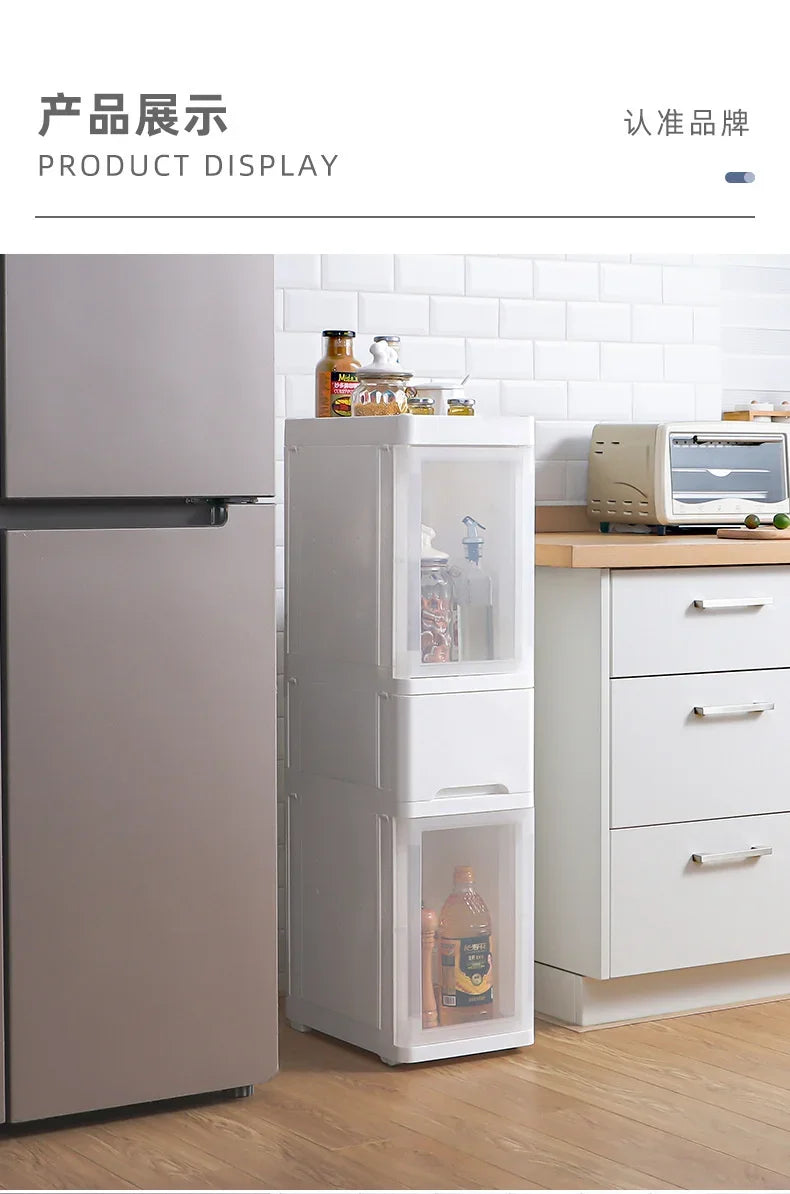 Multi-Tier Spice Holder with Pull-Out Drawer Convenient Mobile Kitchen Organizer Utility Rack for Easy Access