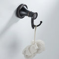 Bathroom Bath Toilet Paper Holder Robe Hook Bathroom Retractable Towel Hanging Rod Black Zinc Alloy EL852