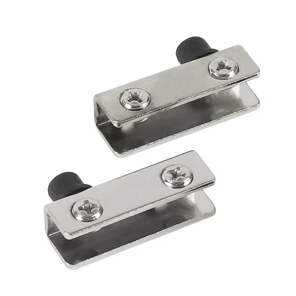 Heavy Duty Glass Door Hinges Rustproof Stainless Steel Fits 5~6mm Thick Glass Protects Glass Effectively