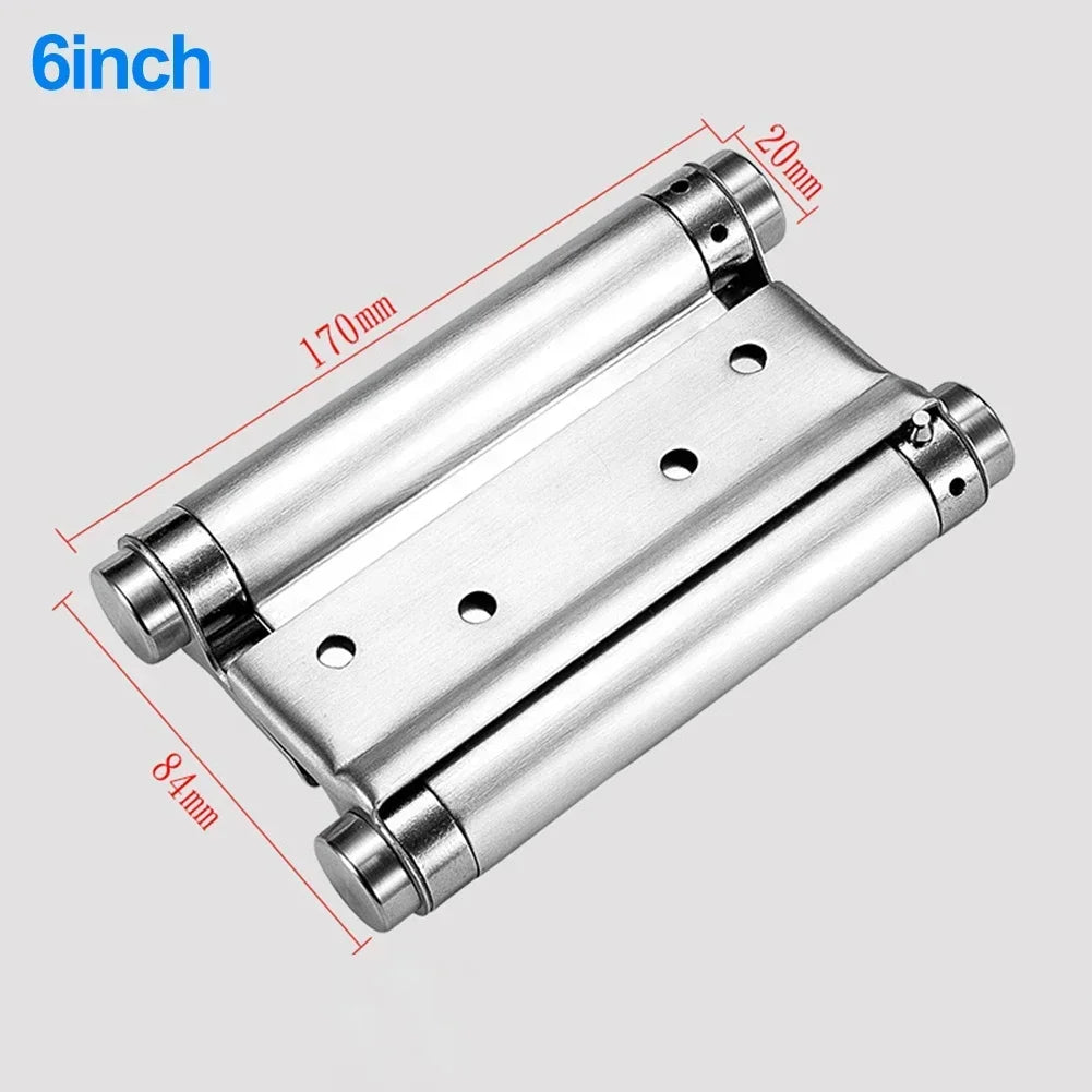 Double Spring Hinge Two-Way Free Door Hinge Stainless Steel  Automatic Door Closing Garage Door Hinges Fence Dedicated Hardware