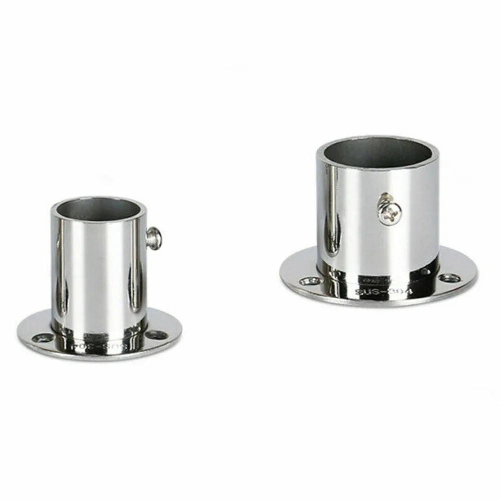 2pc 19-32mm Stainless Steel Wardrobe Support Closet Rod Flange Bracket Clothes Rod For Seat Hanger Pipe Holder