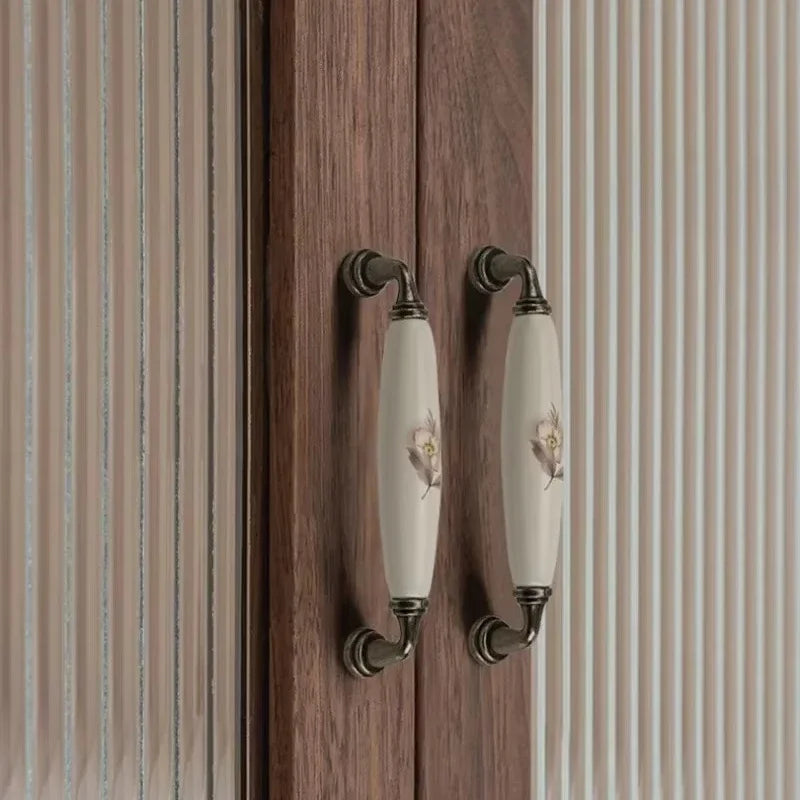 Furniture Cupboard Wardrobe Knobs Dresser Door Decorative Kitchen Vintage Cabinet Knob Ceramic Button Drawers Pull Handle