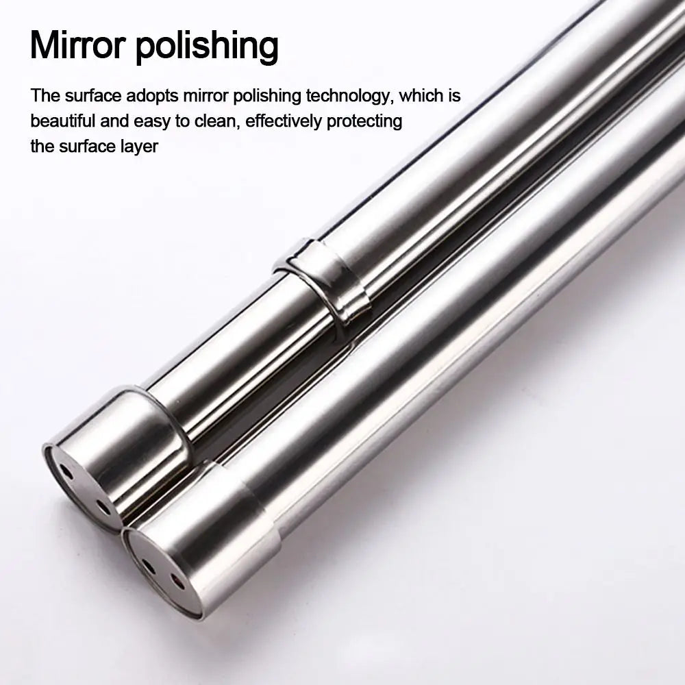 Adjustable Closet Rail Pole Curtain Telescopic Hanging Rod Useful Extendable Stainless Steel Wardrobe Clothes Rod