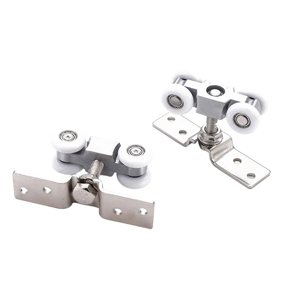 2pcs Sliding Door Roller Hardware Slide Doors Pulley 4-Wheels Glass Door Hanging Rail Track Pulley Silent Nylon Wheels