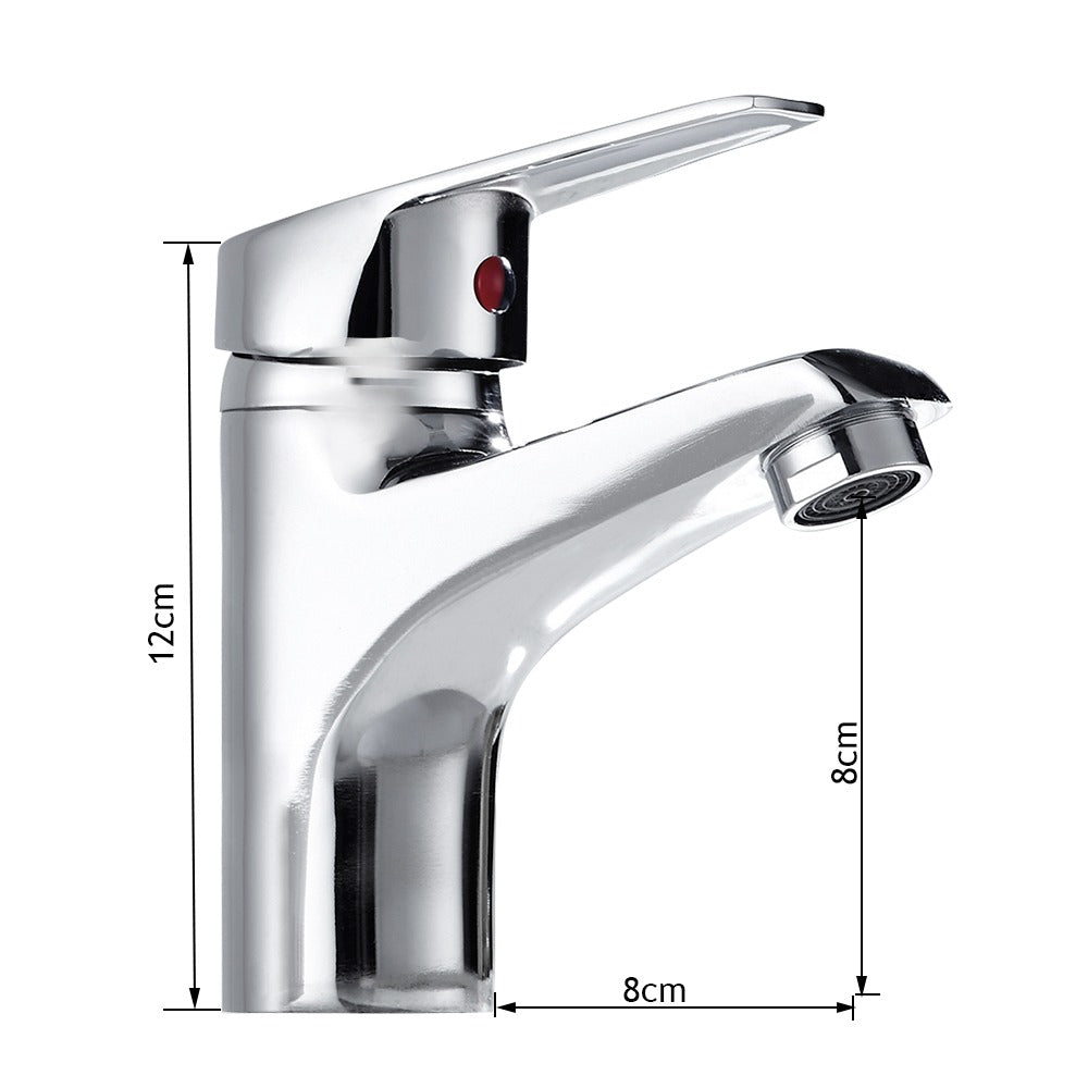 Bathroom Basin Faucet Chrome Single Handle Single Hole Deck Mounted Mixer Tap Kitchen Sink Hot Cold Taps With G1/2 Hose